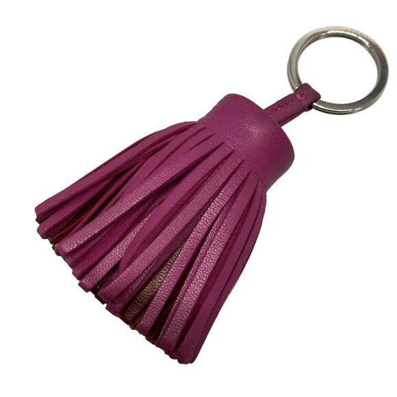 Auth HERMES Carmen - Pink Brown Orange Agneau Milo Hardware Bag Charm - Picture 2 of 4